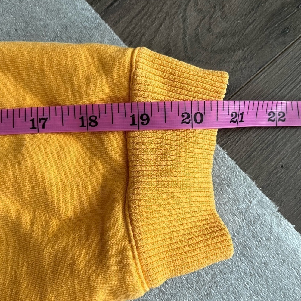 [XL/PTP:23”]Vintage Yellow Neck Zip Pullover Cotton Sweatshirt - Picture 7 of 9